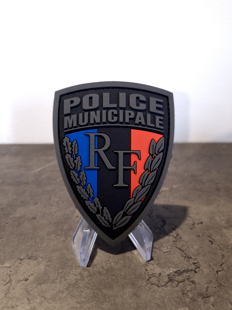 Ecusson Petit Fer Police Municipale PVC (gomme) Basse visibilité